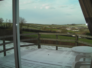 South Devon dog friendly holiday home in Winter with enclosed garden with countryside views