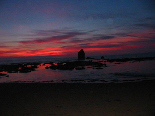 Winter sunset at Thurlestone Rock South Devon